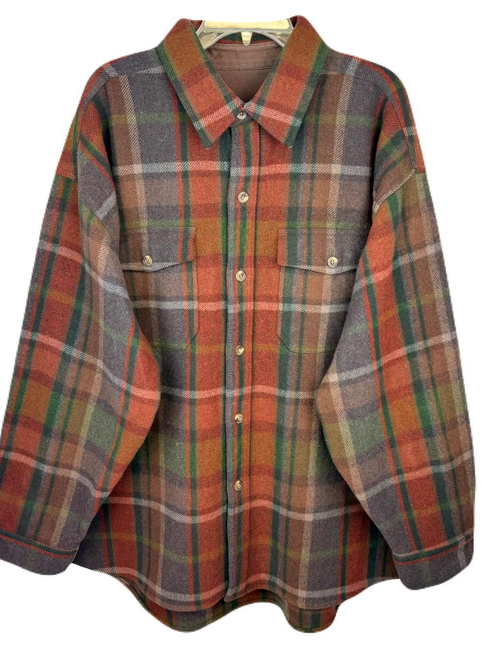 Rare Vintage 90s Eddie Bauer Wool Blend Heavyweight Plaid Shirt Jacket/Shacket